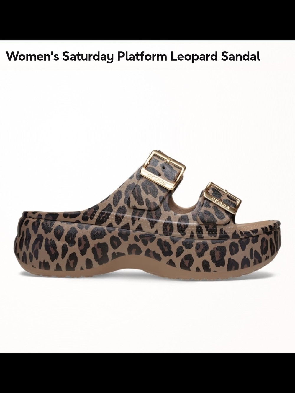 CROCS Women's Saturday Platform Sandal in Leopard Print Brown
